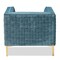 Baxton Studio Seraphin Light Blue Velvet Upholstered Gold Finished Armchair 157-9795 - alternate 2